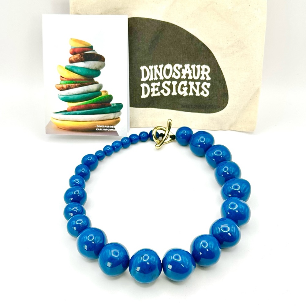 Dinosaur Designs Women’s Boulder Beads Resin Toggle Necklace NEW